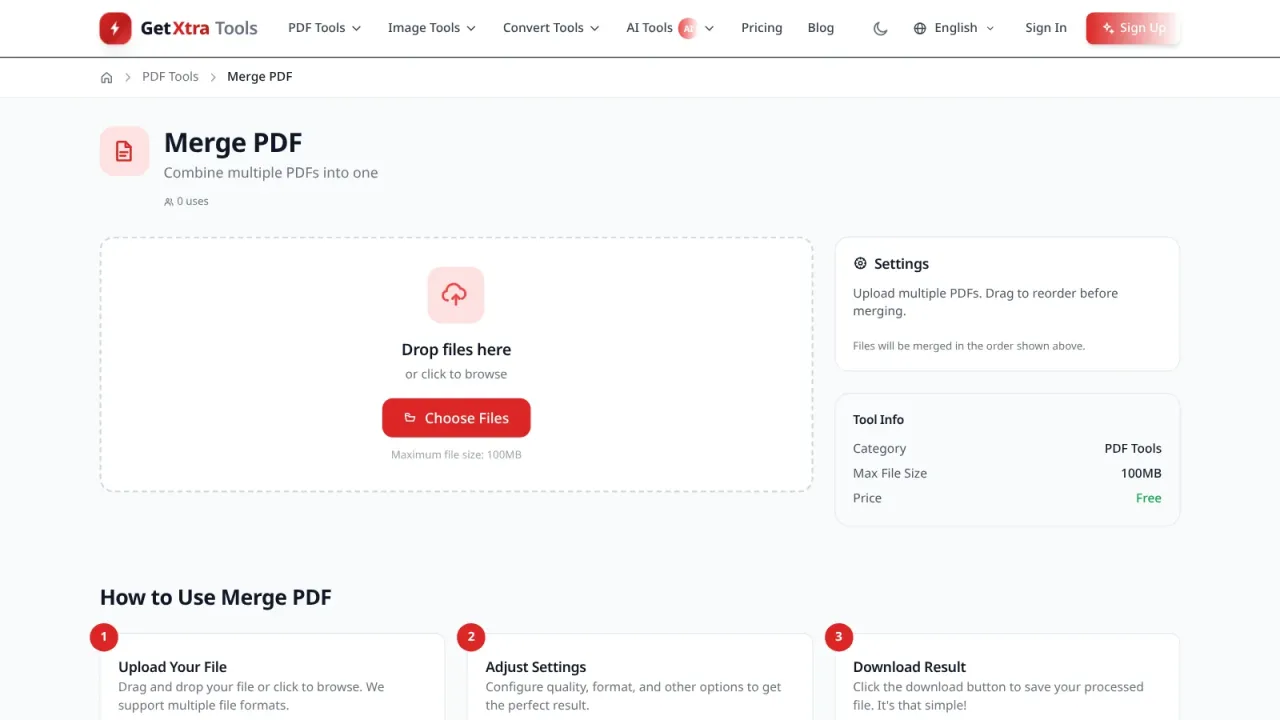 GetXtra Tools — 80 PDF, Image & AI Tools Website Script — screenshot 3