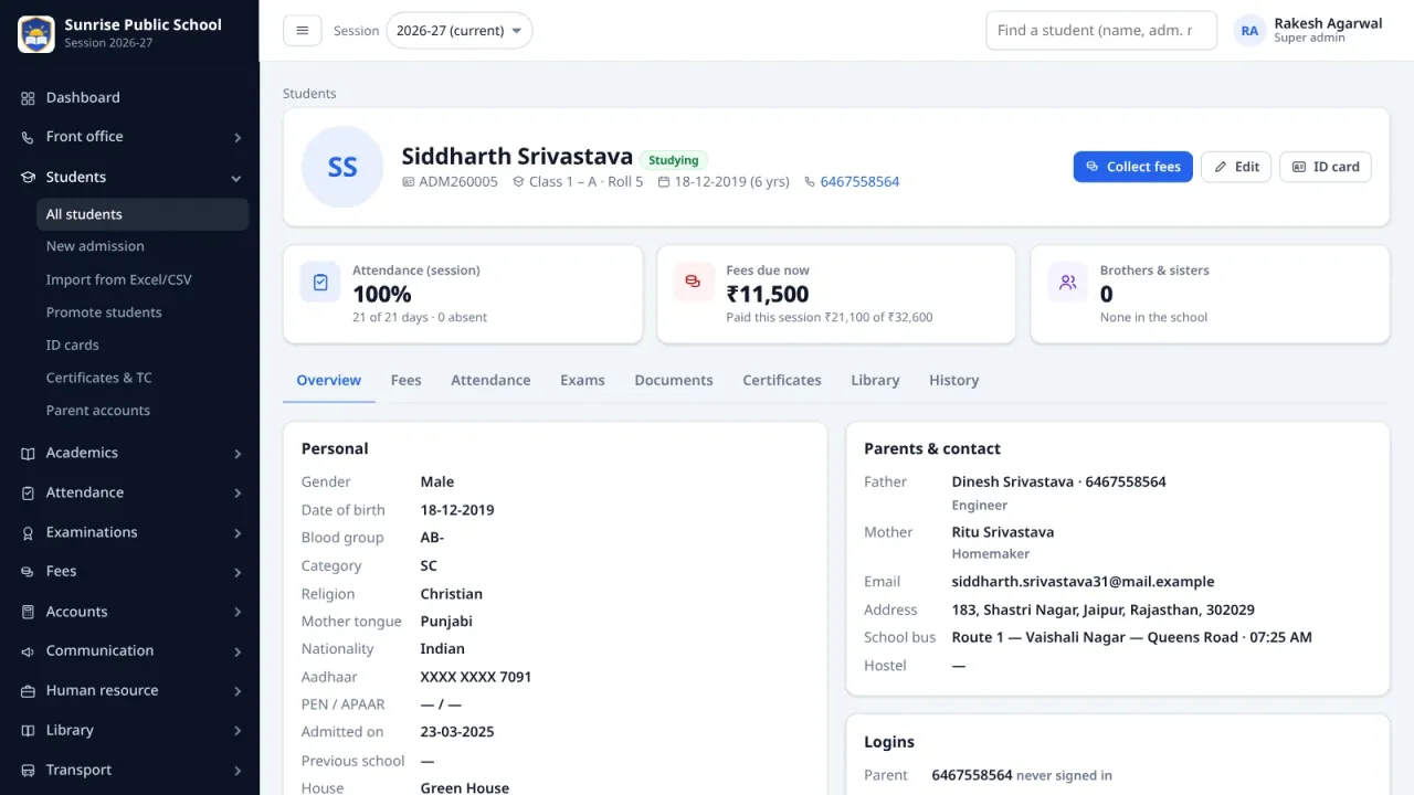 School ERP — Complete PHP School Management System — screenshot 3