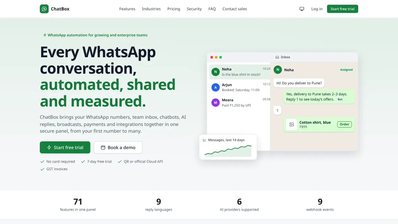ChatBox — WhatsApp Bot & Marketing SaaS Script — screenshot 1