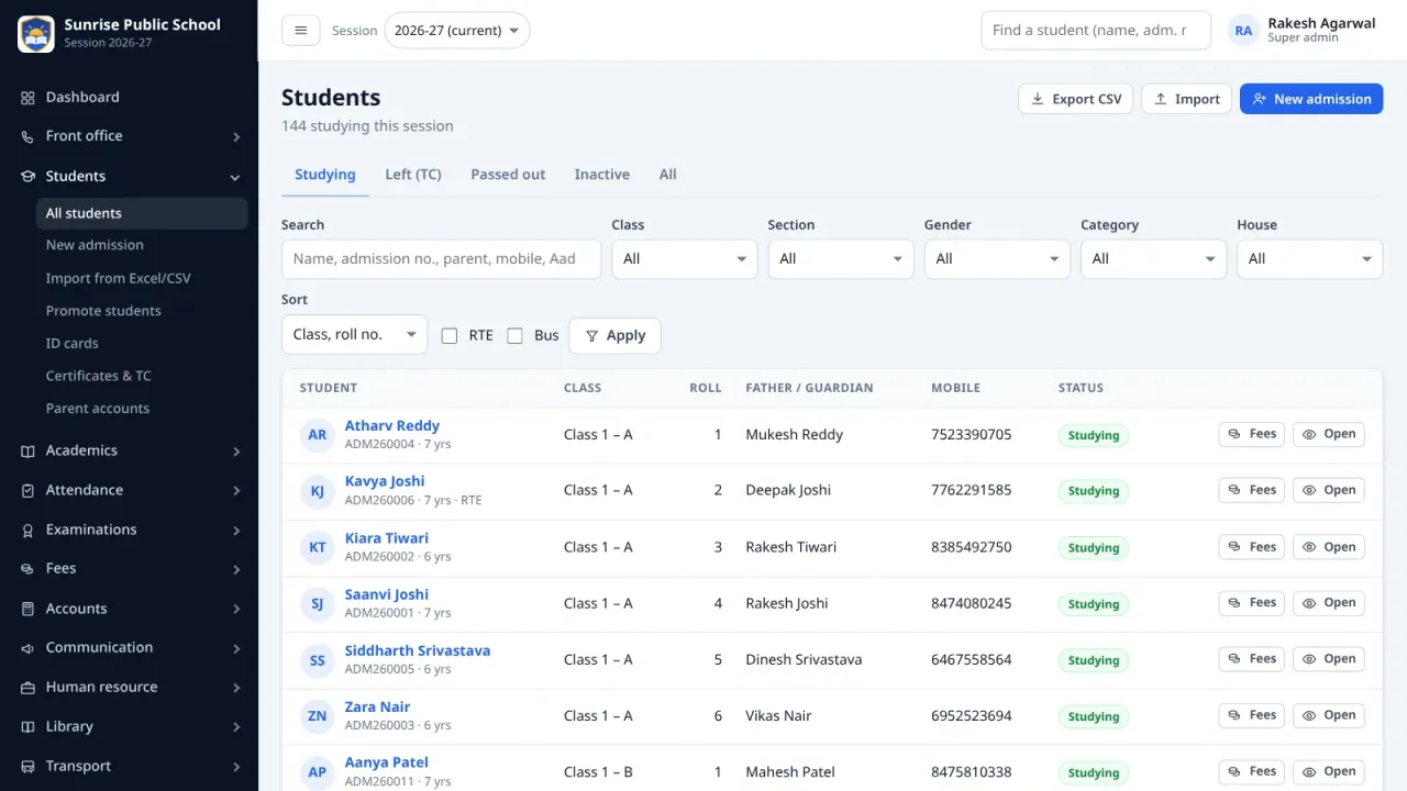 School ERP — Complete PHP School Management System — screenshot 2