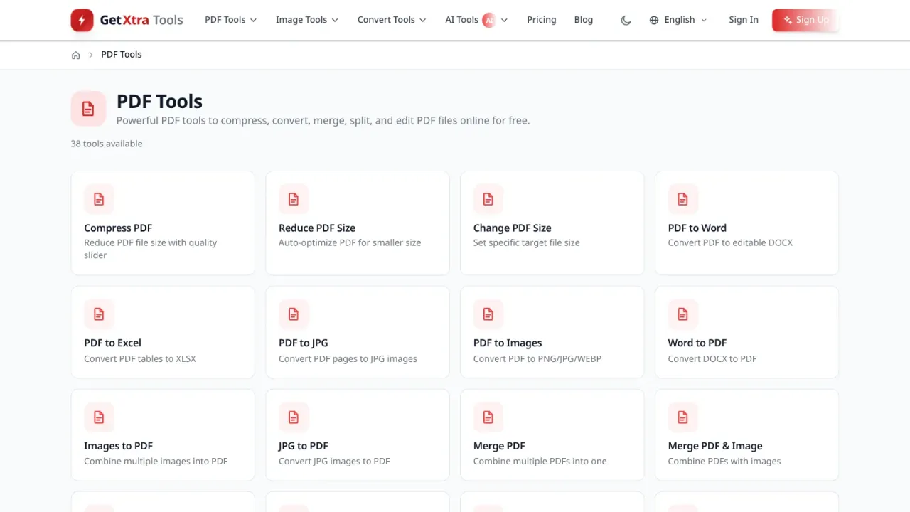 GetXtra Tools — 80 PDF, Image & AI Tools Website Script — screenshot 2