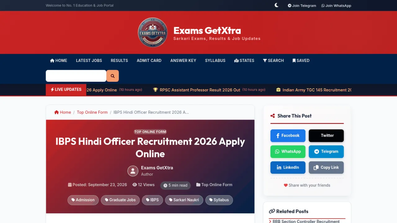 Sarkari Exam & Result Portal — Govt Job CMS with auto post publish , SEO Schema & PWA V1.0.0 — screenshot 14